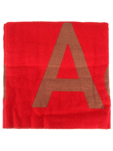 Acne CA0090 AFN Big Logo Scarf Brown Red Scarf TTA - ACNE STUDIOS - BALAAN 1