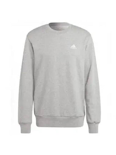 Essentials Embroidered Small Logo French Terry Sweatshirt Grey - ADIDAS - BALAAN 1