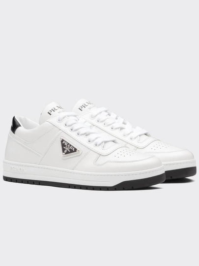 Downtown Perforated Leather Low Top Sneakers White - PRADA - BALAAN 2