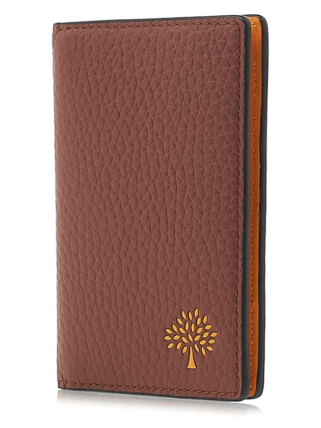 Signature Tree Print Heavy Grain Leather Card Wallet Brown - MULBERRY - BALAAN 3