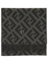 FF Motif Fringe Cashmere Scarf Green - FENDI - BALAAN 2