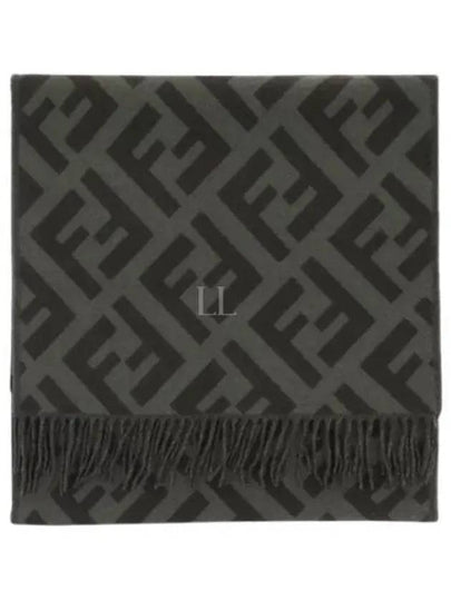 FF Motif Fringe Cashmere Scarf Green - FENDI - BALAAN 2