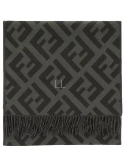 FF Motif Fringe Cashmere Scarf Green - FENDI - BALAAN 2