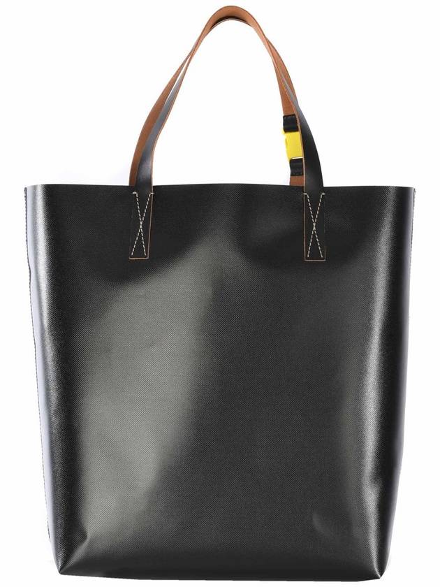 Logo Shopper Tote Bag Black White - MARNI - BALAAN 4