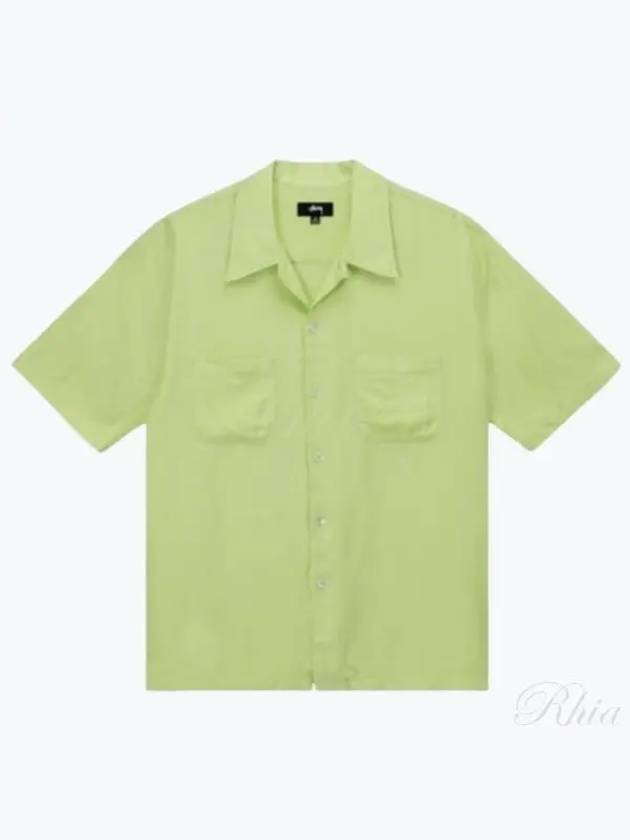 1110235 Lime contrast pick stitch short sleeve shirt - STUSSY - BALAAN 1