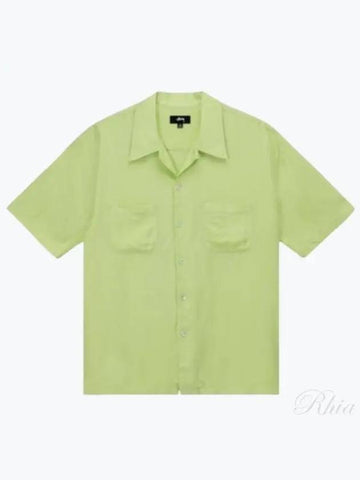 1110235 Lime contrast pick stitch short sleeve shirt - STUSSY - BALAAN 1