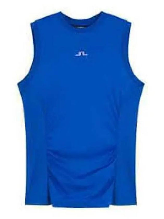 Hanna Logo Round Neck Sleeveless Blue - J.LINDEBERG - BALAAN 2