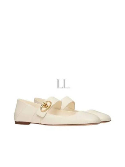 Women's V Logo Rocker Mary Jane Ballerina Ivory - VALENTINO - BALAAN 2