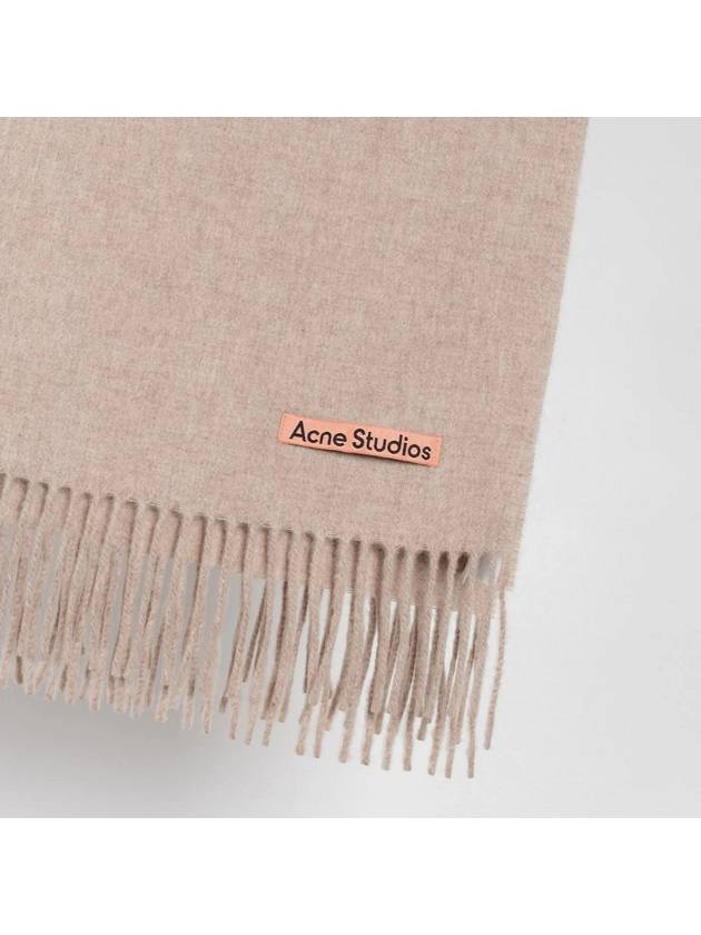 Logo Wool Fringe Muffler Oatmeal Melange - ACNE STUDIOS - BALAAN 8