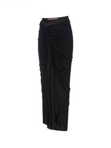 WOMEN Draped Banding Skirt Black 271036 - RICK OWENS - BALAAN 1