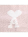 Intarsia Heart Logo Knit Top Powder Pink - AMI - BALAAN 4