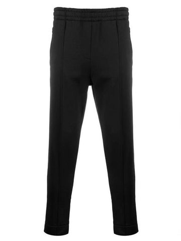 Men's Small Heart Embroidered Track Pants Black - AMI - BALAAN.