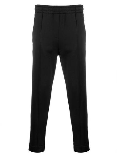 Men's Small Heart Embroidered Track Pants Black - AMI - BALAAN 1