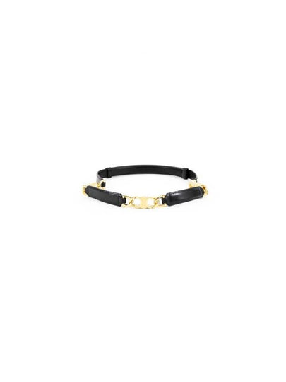 Small Gourmet Triomphe Leather Belt Black - CELINE - BALAAN 2