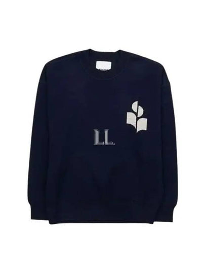 Ateley Logo Cotton Sweatshirt Midnight - ISABEL MARANT - BALAAN 2