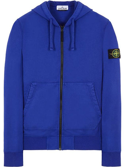 Men's Waffen Patch Fleece Zip Up Hoodie Bluette - STONE ISLAND - BALAAN 2