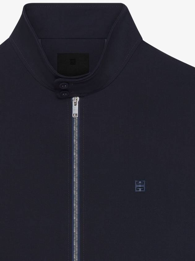 4G Detail Wool Poplin Harrington Zip-Up Jacket Night Blue Navy - GIVENCHY - BALAAN 7