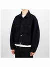 pocket button cotton denim jacket navy - LEMAIRE - BALAAN 3
