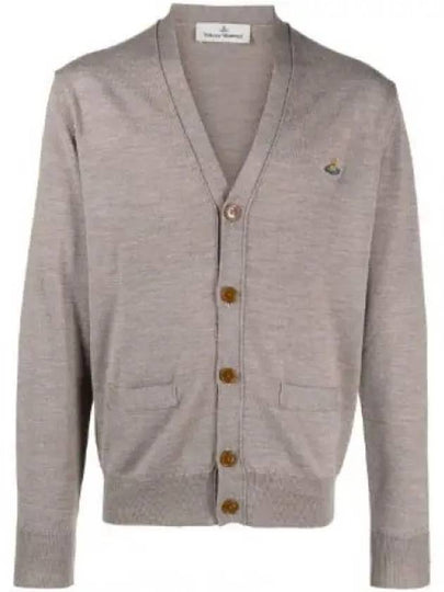 Embroidery Logo Fine Wool Cardigan Grey - VIVIENNE WESTWOOD - BALAAN 2