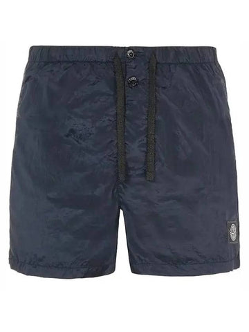 Logo Patch Nylon Swimming Shorts Navy - STONE ISLAND - BALAAN 1