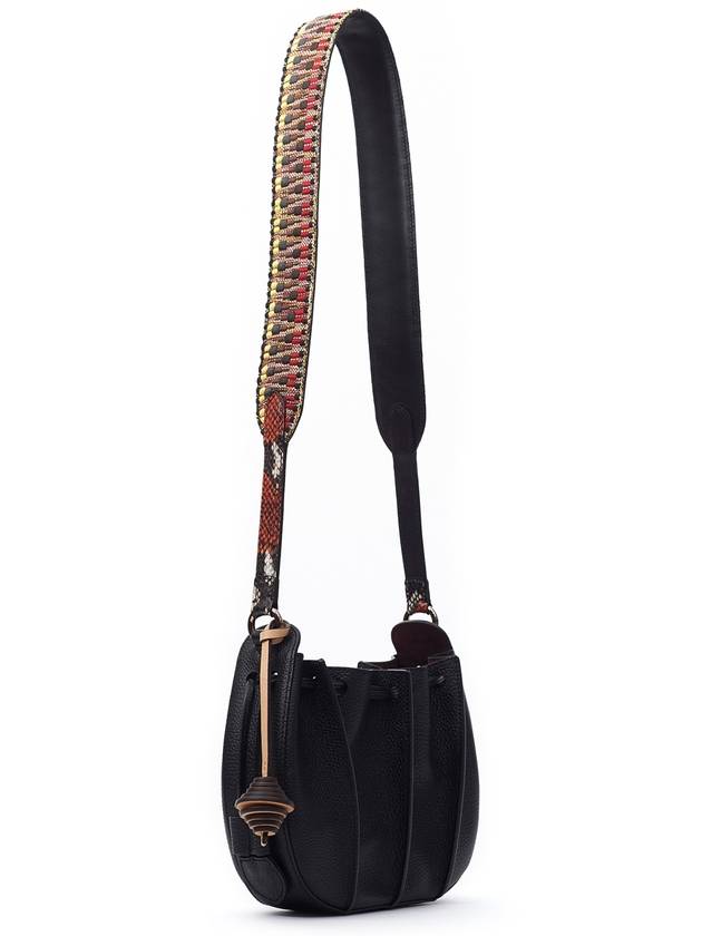 Sienna Drawstring Bucket Bag Jet Black - DONIRAY - BALAAN 4