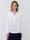 Rowan Frill Blouse White - LUGNER - BALAAN 3