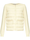 Logo Patch Mix Padded Wool Zip-Up Cardigan White - MONCLER - BALAAN 1