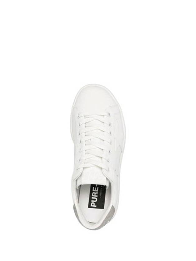 Purestar White Silver Glitter Heel Tab Sneakers - GOLDEN GOOSE - BALAAN 3