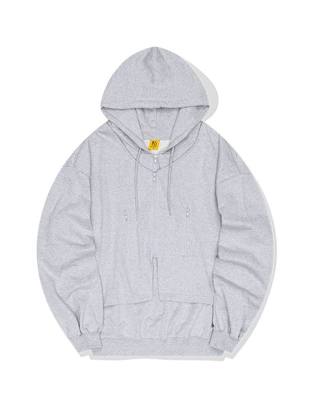 Double zip-up hoodgray - BATTRACT - BALAAN 1