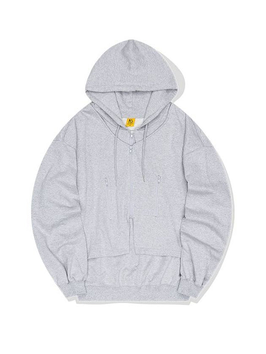 Double zip-up hoodgray - BATTRACT - BALAAN 2