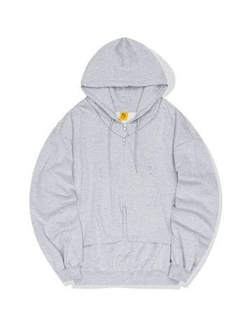 Double Zip-Up Hoodie Grey - BATTRACT - BALAAN 1