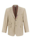 Typewriter Cloth Grosgrain Placket Sport Jacket Beige - THOM BROWNE - BALAAN 2