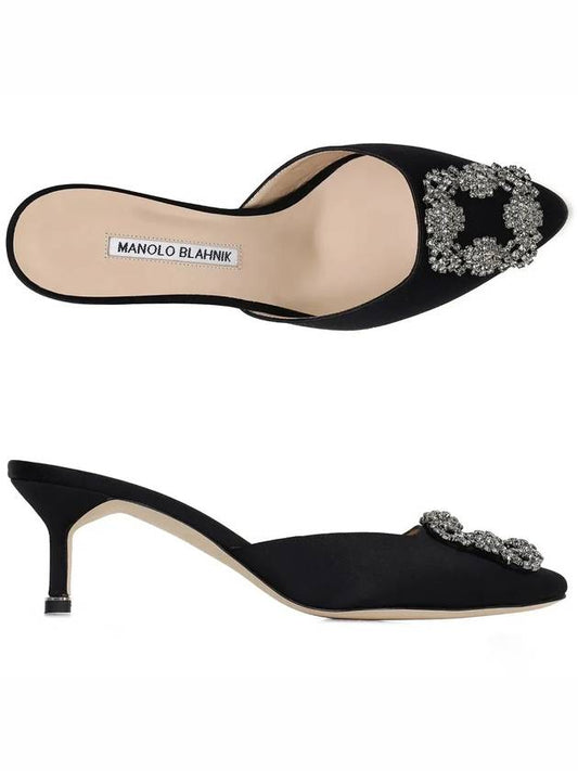 Hangisimu Satin Mules Black - MANOLO BLAHNIK - BALAAN 2