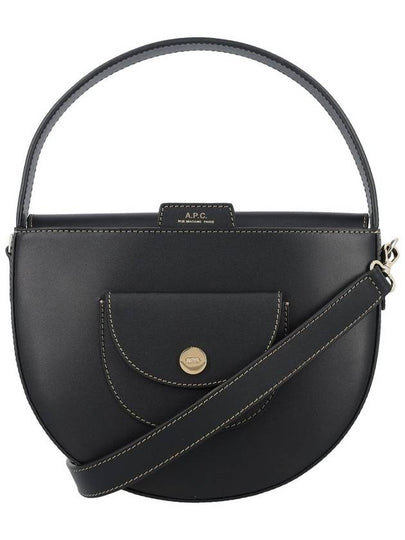 Le Pocket Small Smooth Leather Hobo Cross Bag Black - A.P.C. - BALAAN 2