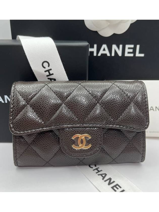 Classic Knocktok Kktok Women s Card Wallet Brown Gold AP0214 - CHANEL - BALAAN 1