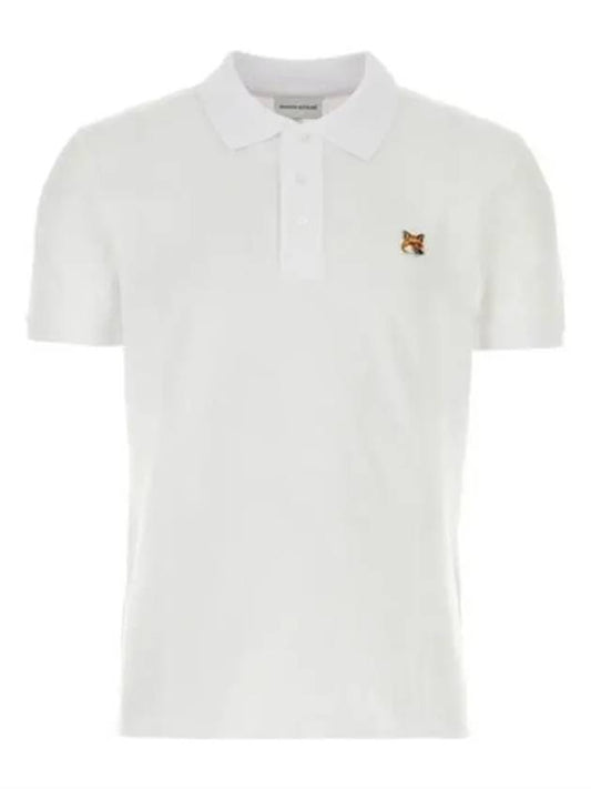 Fox Head Patch Cotton Polo Shirt White - MAISON KITSUNE - BALAAN 2