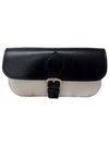 Buckle Leather Cross Bag Black White - RED VALENTINO - BALAAN 1