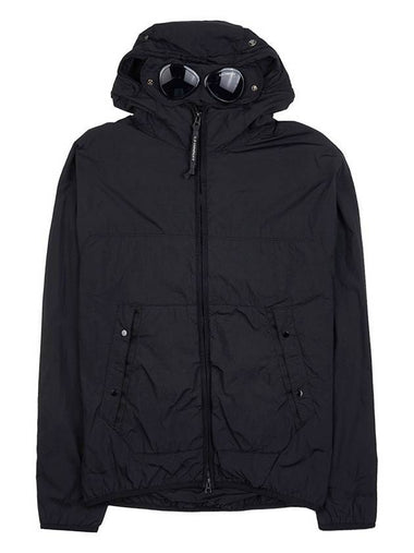 Goggles Logo Hooded Jacket Black - CP COMPANY - BALAAN 1