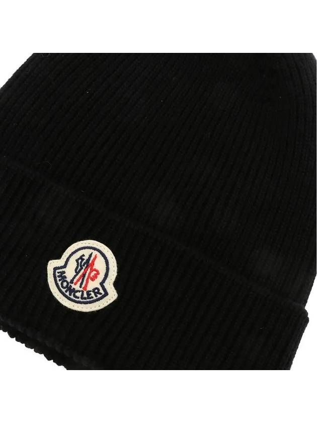 Logo Patch Beanie Black 3B705 00 A9342 999 - MONCLER - BALAAN 4