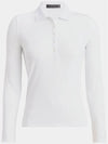 Ribbed Tech Nylon Long Sleeve Polo Shirt White - G/FORE - BALAAN 2