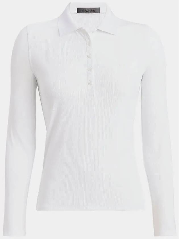 Ribbed Tech Nylon Long Sleeve Polo Shirt White - G/FORE - BALAAN 2