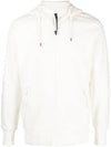 Diagonal Raised Fleece Goggle Hooded Jacket White - CP COMPANY - BALAAN 1