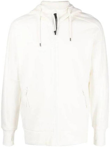 Diagonal Raised Fleece Goggle Hooded Jacket White - CP COMPANY - BALAAN 1