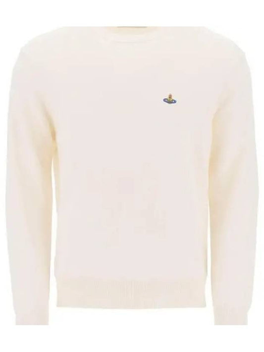 ORB Embroidered Crew Neck Knit Top Cream - VIVIENNE WESTWOOD - BALAAN 2