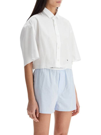 white oversized cotton shirt - HOMMEGIRLS - BALAAN 2