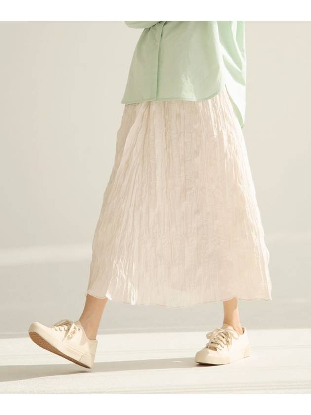 Coaster Pleated Long Skirt Cream - UNLIKELOOK - BALAAN 1