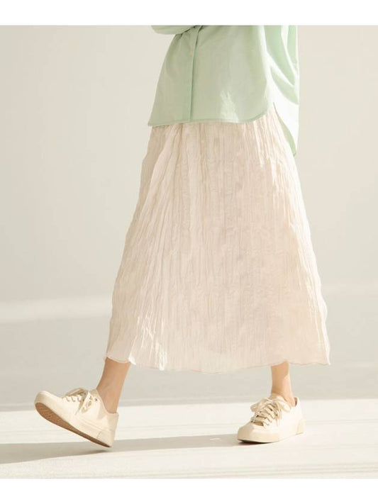 Coaster Pleated Long Skirt Cream - UNLIKELOOK - BALAAN 2