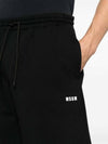 Micro Logo Cotton Shorts Black - MSGM - BALAAN 5