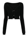 Le Alzou Cropped Mohair Cardigan Black - JACQUEMUS - BALAAN 1