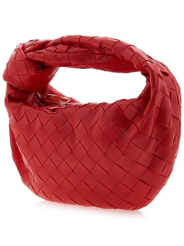 Jodie Intrecciato Small Tote Bag Light Red - BOTTEGA VENETA - BALAAN 3